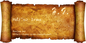 Hász Irma névjegykártya